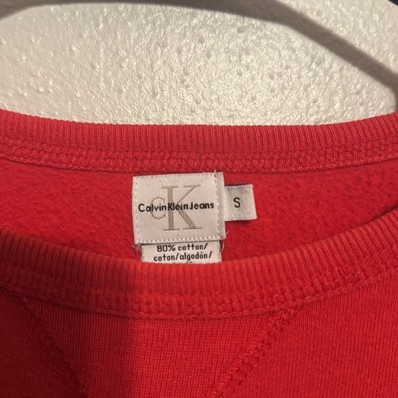 Calvin Klein Red Crew Neck Long Sleeve - Picture 2 of 3